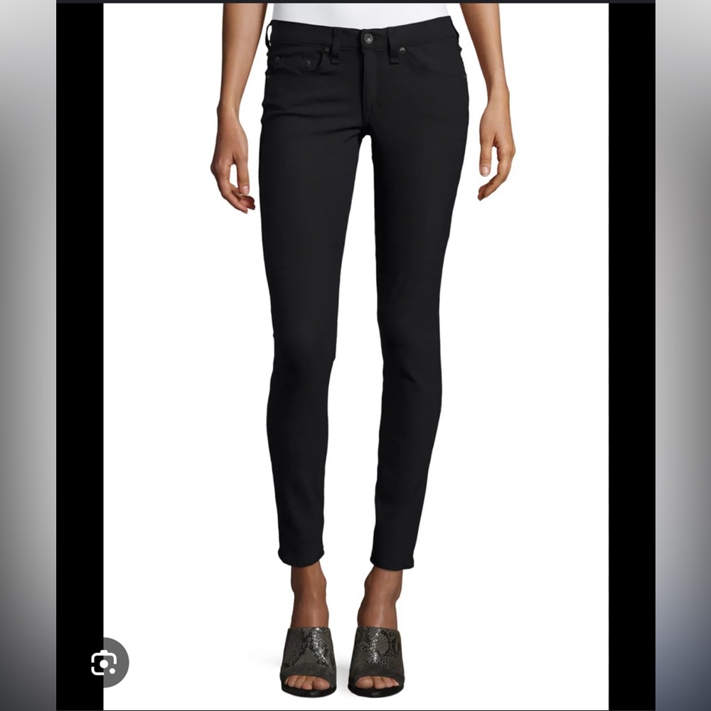 Rag and Bone low rise skinny jeans - jet black equestrian